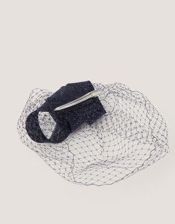Alexia Twist Veil Fascinator Hair Slide Blue