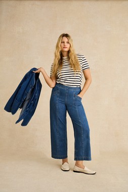 Harper Short Wide Leg Jeans Blue