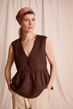 Posey Sleeveless Linen Top