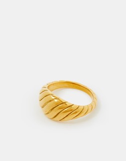 14ct Gold-Plated Stainless Steel Croissant Ring Gold