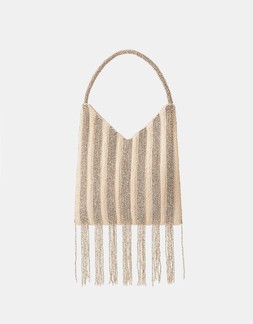 Stripe Fringe Handheld Bag