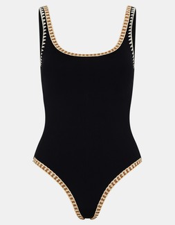 Glitter Detail Swimsuit Black