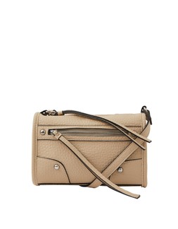 Faux Leather Crossbody Bag Cream