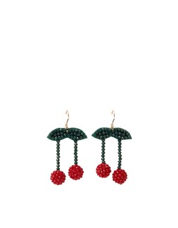 Cherry Beaded Drop Earrings
