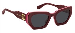 MARC JACOBS Rectangular Sunglasses With Geometric Edge- Dark Red €210 at Very.ie