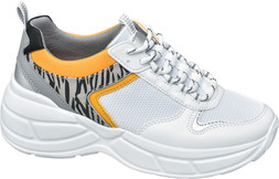 Deichmann White & Yellow Animal Print Chunky Trainer