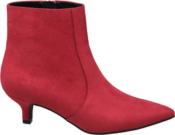 Deichmann Red Kitten Heel Boot
