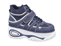 Deichmann Blue Platform Lace Up Trainer