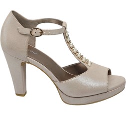 Deichmann Pearl Detail Peep Shoe Heel