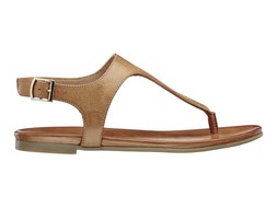 Deichmann Tan Leather T-Bar Sandal
