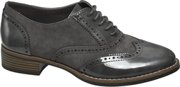 Deichmann Grey Lace-Up Brogues