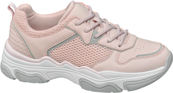 Deichmann Pink Reflective Lace-Up Chunky Trainer