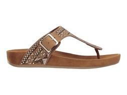 Deichmann Tan Metallic Footbed Sandal
