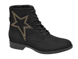Black star embossed boots