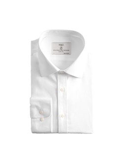 M&S Slim Fit Ultimate Non Iron Cotton Shirt, White, £40